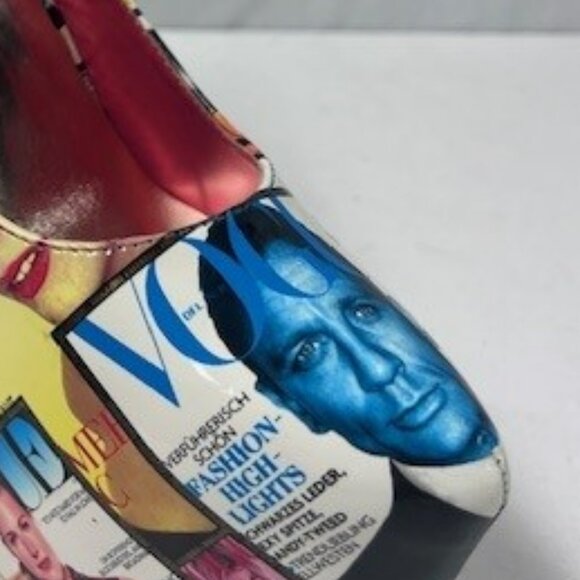 Lilianna Vogue 6" Stilettos magazine print all over Size 9 Retro Vintage shoes! - Picture 6 of 9